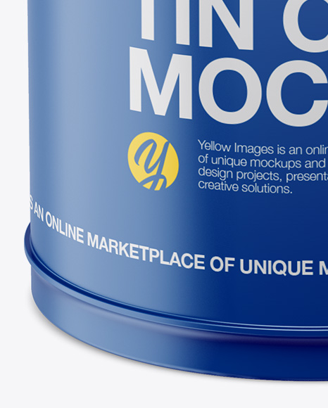 Matte Oil Tin Can Mockup - High-Angle Shot