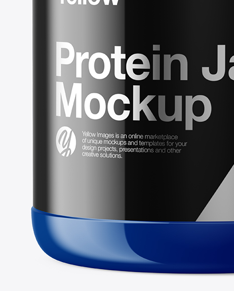 Glossy Protein Jar Mockup