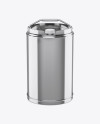 Metallic Oil Tin Can Mockup - High-Angle Shot