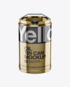 Metallic Oil Tin Can Mockup - High-Angle Shot