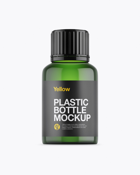 Green Plastic Bottle Mockup