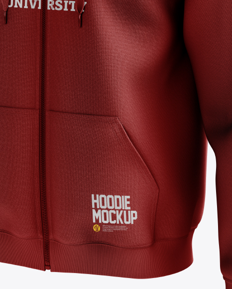 Men’s Full-Zip Hoodie mockup (Half Side View)