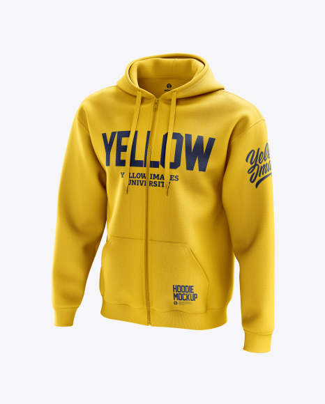 Men’s Full-Zip Hoodie mockup (Half Side View)