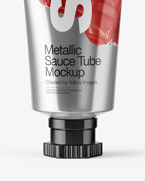 Metallic Sauce Tube Mockup