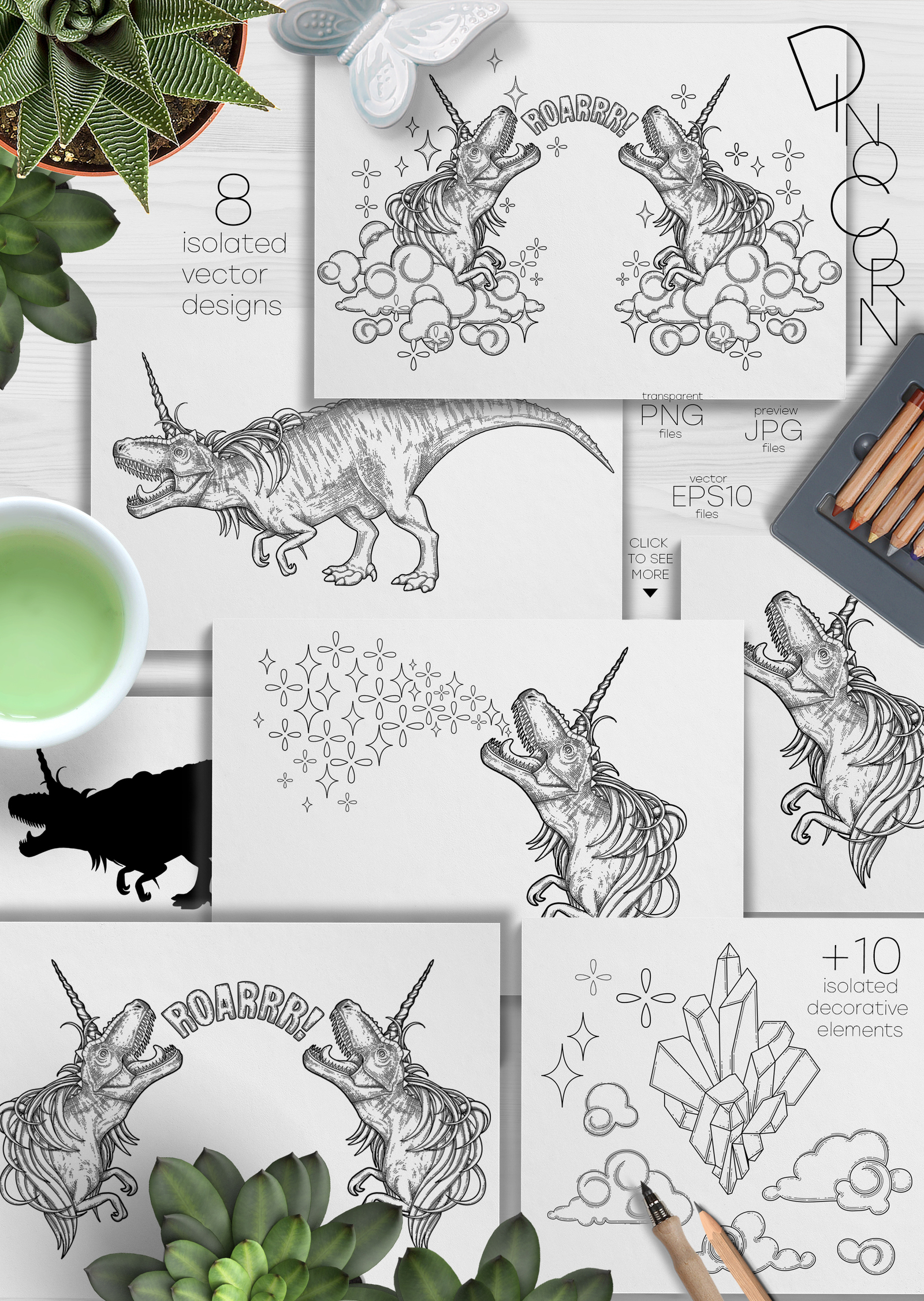 Dinocorn - coloring pages Dinocorn - coloring pages
