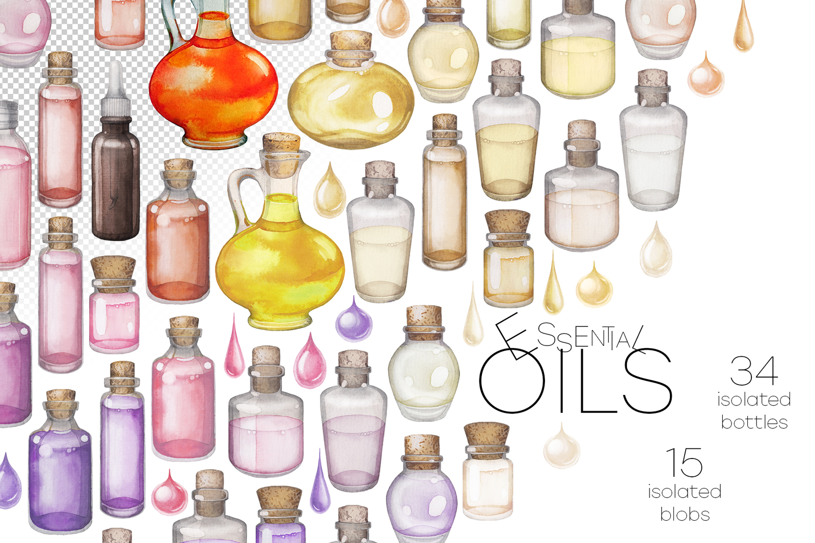 Watercolor essential oils