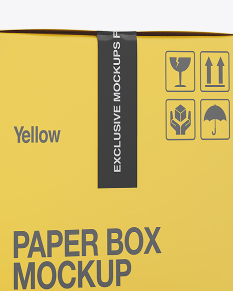 Paper Box Mockup - Side View (High-Angle Shot)