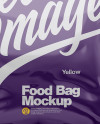 Glossy Plastic Food Bag Mockup - Front View