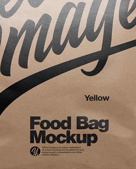 Kraft Paper Food Bag Mockup - Front View