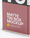 Matte Tin Box Mockup - Half Side View (High Angle Shot)