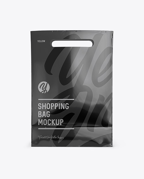 Glossy Shopping Bag Mockup - Front View