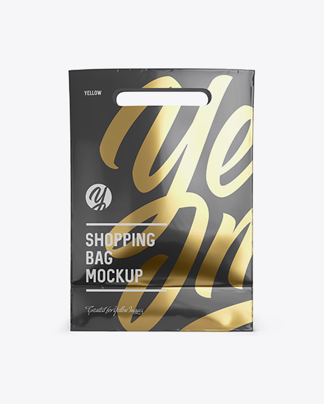 Glossy Shopping Bag Mockup - Front View