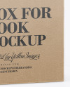 Kraft Box With Book Mockup - Half Side View