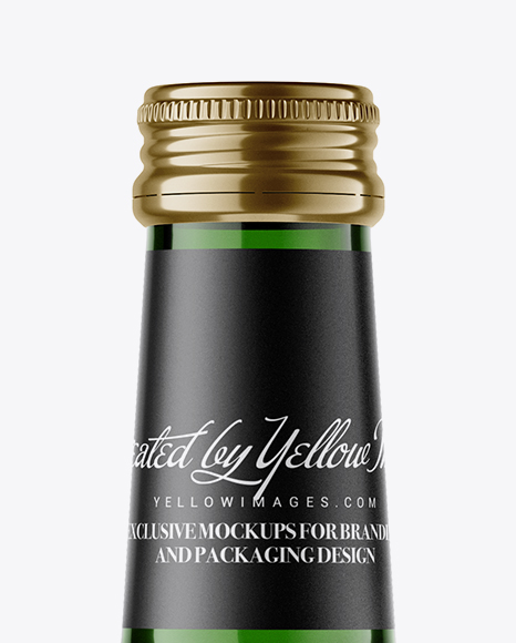 Green Glass Water Bottle Mockup