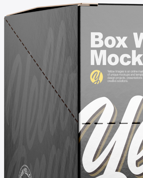 Closed Box w/ Sachets Mockup - Half Side View - Free Download Images