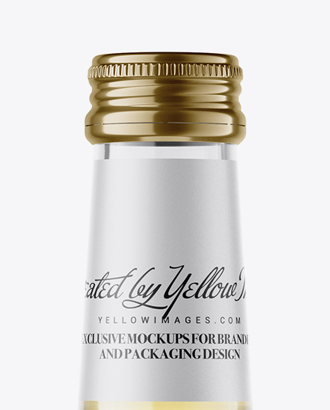 Clear Glass Yellow Drink Bottle Mockup