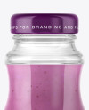 Clear Glass Bottle with Blueberry Smoothie Mockup