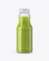 Clear Glass Bottle with Green Smoothie Mockup