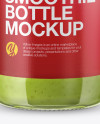 Clear Glass Bottle with Green Smoothie Mockup