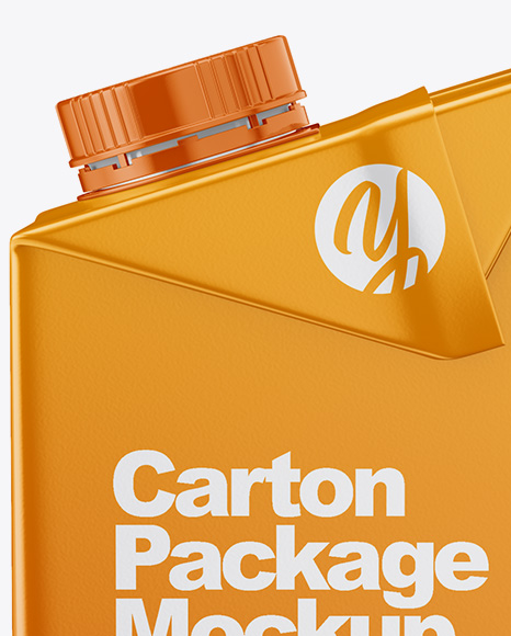 1L Carton Box Mockup - Side View