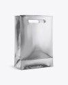 Metallic Shopping Bag Mockup - Halfside View (Eye-Level Shot)