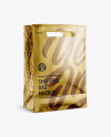 Metallic Shopping Bag Mockup - Halfside View (Eye-Level Shot)