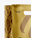 Metallic Shopping Bag Mockup - Halfside View (Eye-Level Shot)