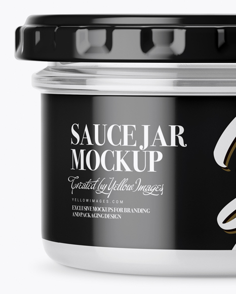 Clear Glass Sauce Jar Mockup