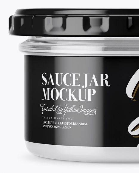 Clear Glass Sauce Jar Mockup