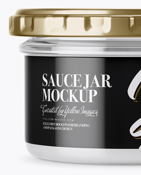 Clear Glass Sauce Jar Mockup