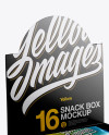 16 Snack Bars Metallic Display Box Mockup - Half Side View (High-Angle Shot)