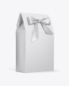 Paper Bag With Bow Mockup - Half Side View