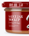 Clear Glass Sauce Jar Mockup