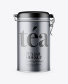 Matte Metallic Tea Round Jar With Locking Lid Mockup