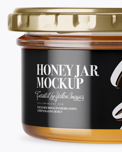 Clear Glass Honey Jar Mockup