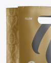 Matte Metallic Shopping Bag Mockup - Halfside View (Eye-Level Shot)