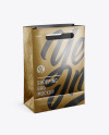 Matte Metallic Shopping Bag Mockup - Halfside View (High Angle Shot)