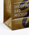 Matte Metallic Shopping Bag Mockup - Halfside View (High Angle Shot)