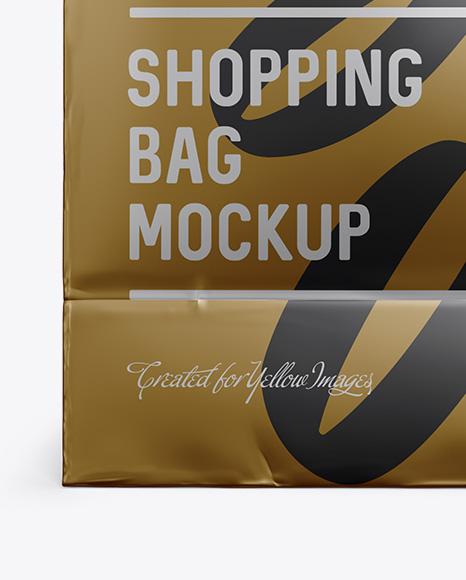 Matte Metallic Paper Shopping Bag Mockup - Front View