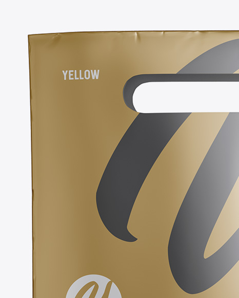 Matte Metallic Paper Shopping Bag Mockup - Front View