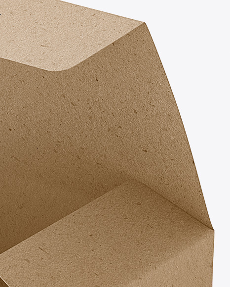 Opened Kraft Box Mockup - Half Side View (High-Angle Shot) Opened Kraft Box Mockup - Half Side View (High-Angle Shot)