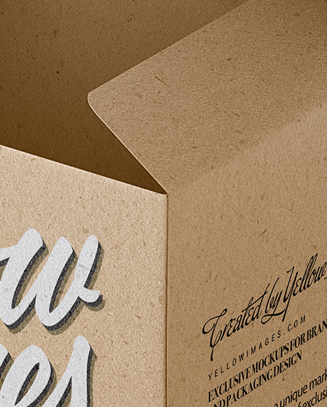 Opened Kraft Box Mockup - Half Side View (High-Angle Shot) Opened Kraft Box Mockup - Half Side View (High-Angle Shot)