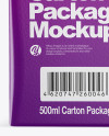 500ml Carton Box Mockup - Side View