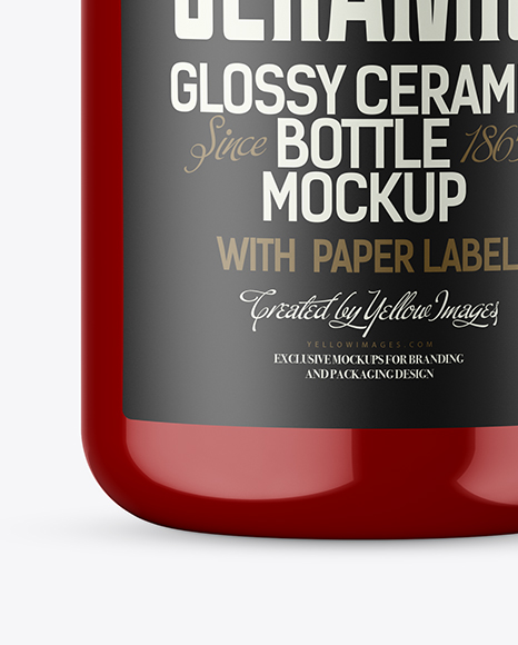 Glossy Ceramic Bottle Mockup