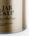 Metallic Tea Round Jar With Locking Lid Mockup - High-Angle Shot