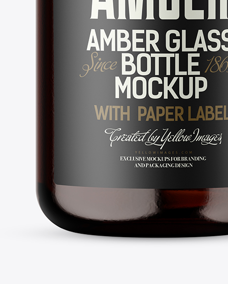 Amber Glass Bottle Mockup