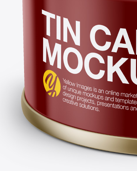 Tin Can Mockup - Front View (High-Angle Shot)