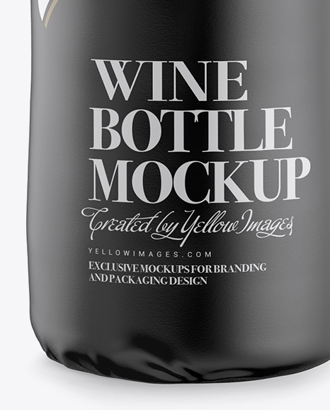 Wine Bottle in Glossy Paper Wrap Mockup