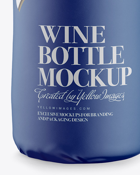 Wine Bottle in Matte Paper Wrap With Label Mockup