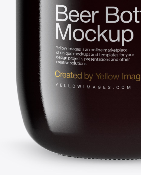 Glass Bottle Mockup - Front View